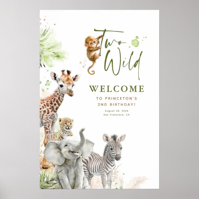 Little Animals Safari Jungle 2 Vild 2:a födelsedag Poster (Framsidan)