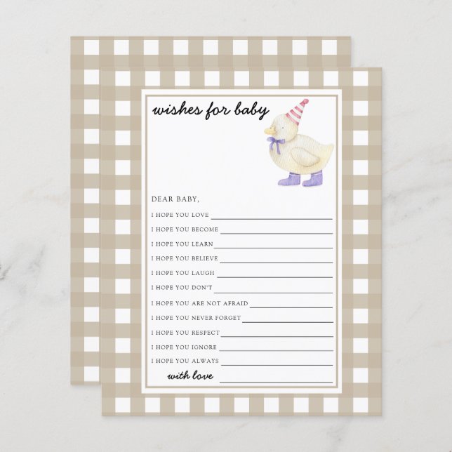 Little Anka babydusch Önskemål för baby (Fram/baksida)