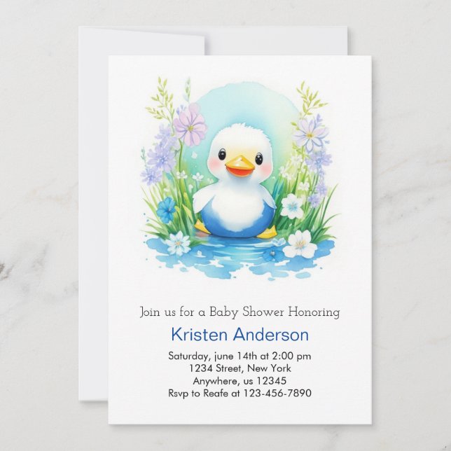 Little Anka Boy Baby Shower Inbjudningar (Framsida)