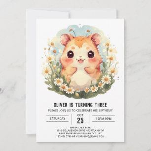 Little Anpassningsbar Hamster Birthday Inbjudningar