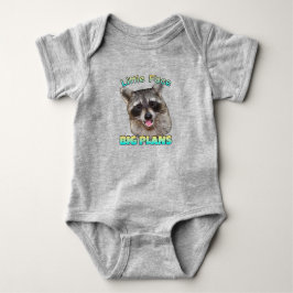 Little Ansikte, Big Plans Raccoon Baby Bodydräkt T Shirt