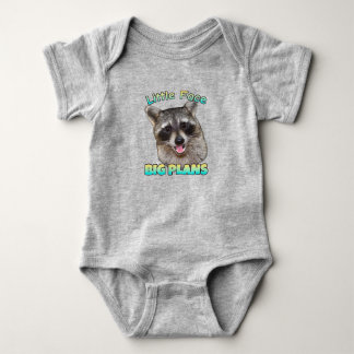 Little Ansikte, Big Plans Raccoon Baby Bodydräkt T Shirt