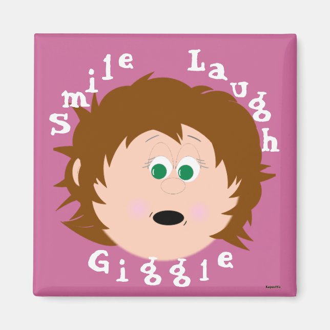 Little Ansikte Smile Laugh Giggle Magnet (Framsidan)