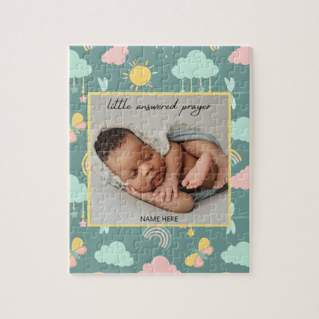 Little Answated Prayer Photo Jigszle Puzzle Pussel (Vertikal)