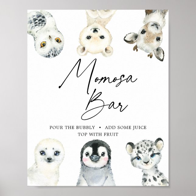 Little Arktis Baby Shower Mimosa Pub-tecken Poster (Framsidan)