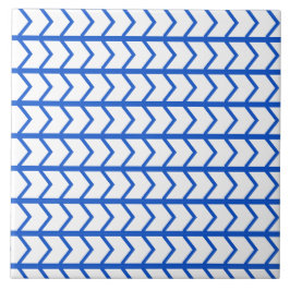 Little Art Deco Chevrons in Blue Tile Kakelplatta