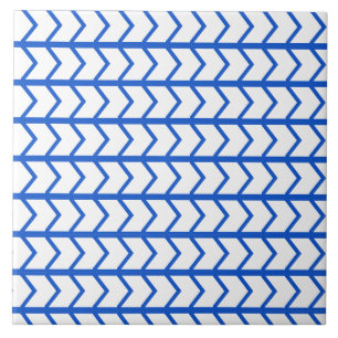 Little Art Deco Chevrons in Blue Tile Kakelplatta