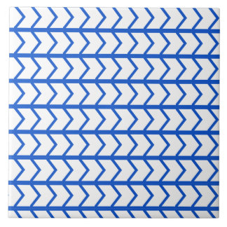 Little Art Deco Chevrons in Blue Tile Kakelplatta