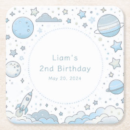 Little Astronaut, Big World Underlägg Papper Kvadrat