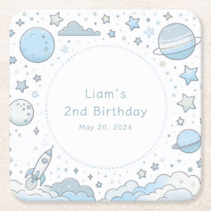 Little Astronaut, Big World Underlägg Papper Kvadrat