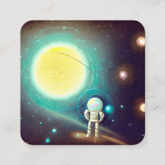 Little Astronaut Fyrkantigt Visitkort