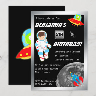 Little Astronaut i Rymden Birthday Inbjudningar