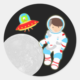 Little Astronaut i Rymden Runt Klistermärke
