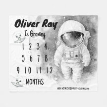 Little Astronaut Milestone Blanket