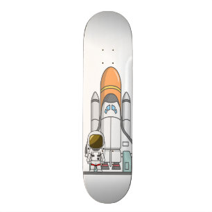 Little Astronaut & Spacesship Old School Skateboard Bräda 18 Cm