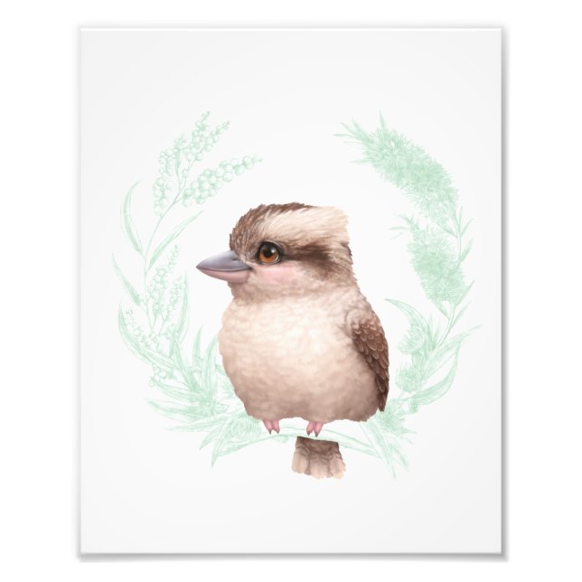 Little Aussie Friends - Kookaburra Fototryck (Framsidan)