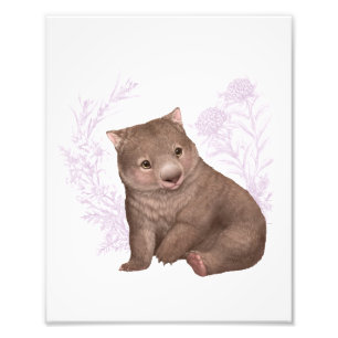 Little Aussie Friends - Wombat - Färgad Fototryck