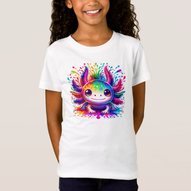Little Axolotl, Big Dreams: A Rainbow Äventyr T Shirt (Framsida)