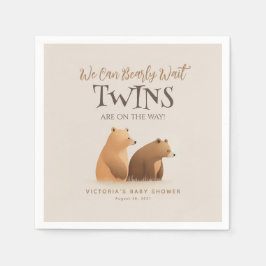Little Baby Bears Twillingar Brown Baby Shower Pappersservett