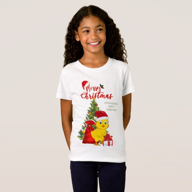 Little Baby Chicken-jul T Shirt (Hel framsida)