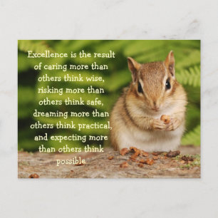 Little Baby Chipmunk Excellence Quote Postcard Vykort