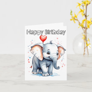 Little Baby Elephant Grattis på födelsedagen Kort