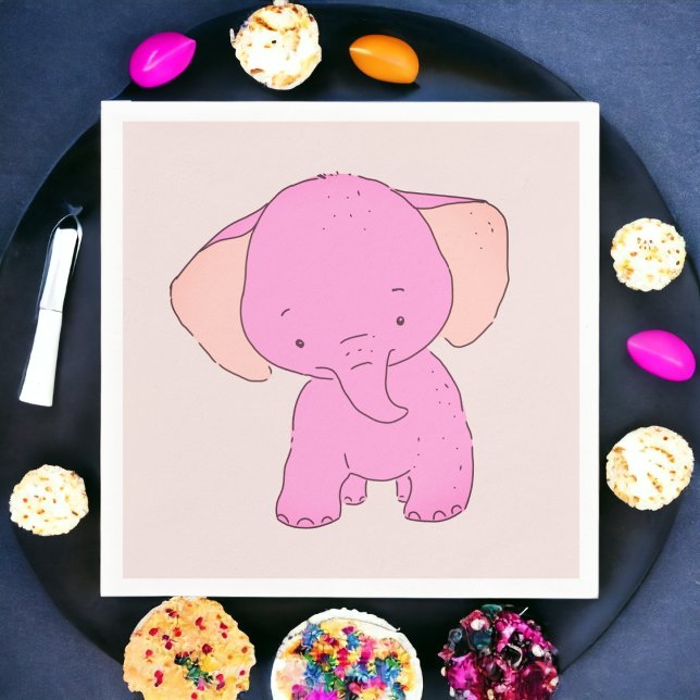 Little Baby Elephant Pappersservett (baby shower theme party use and throw napkin,party decoration dinner table decor,event custom napkin)