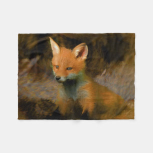 Little Baby Fox Unge Porträtt Fleecefilt