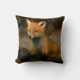 Little Baby Fox Unge Porträtt Kudde