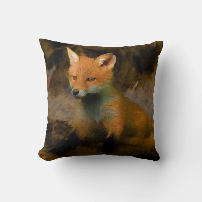 Little Baby Fox Unge Porträtt Kudde (Framsida)
