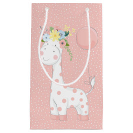 Little Baby Giraffe with Blommigt Krona Pastel Ros