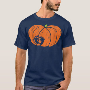 Little Baby Pumpkin Halloween Gravid Announceme T Shirt