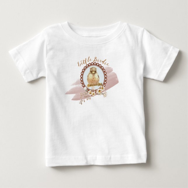Little Baby Robin med Fält Flowers T Shirt (Framsida)