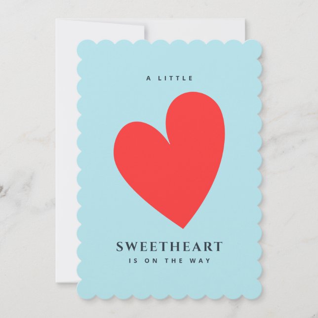 Little Baby Shower Heart Inbjudningar (Framsida)