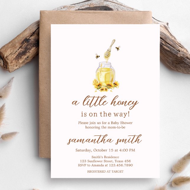 Little Baby Shower Inbjudningar (A Little Honey is on the way Baby Shower Invitation)