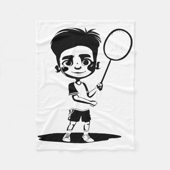 Little Badminton Boy Racket Sports Shuttle Fleecefilt (Framsidan)