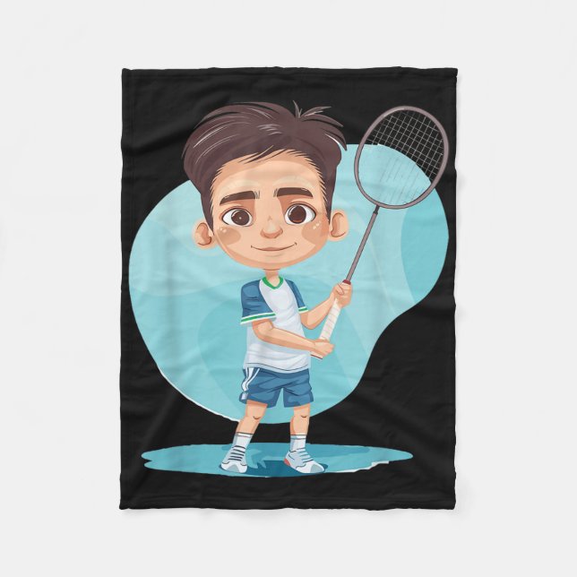 Little Badminton Player Shuttle Game For Boys  Fleecefilt (Framsidan)