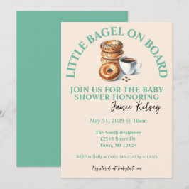 Little Bagel on Board Baby Shower-inbjudan Inbjudningar