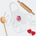 Little Baker Chocolate Cupcoa Barnförkläde<br><div class="desc">För den lilla bagaren,  ett barns apron med en rosa frostig cupkaka och ett rött godis hjärta.</div>