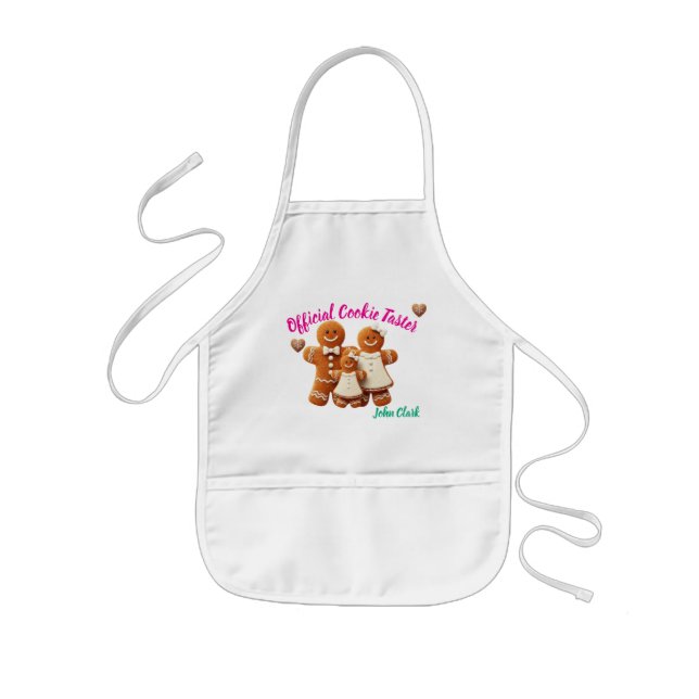 Little Baker Gingerbread  Personalized Kid Apron Barnförkläde (Framsidan)