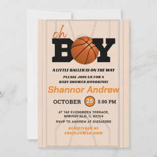 Little Baller är på väg som Basketball Baby Shower Inbjudningar