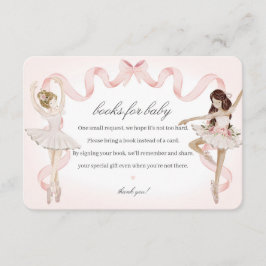 Little Ballerina Baby Bokar for Baby Shower Insert Tilläggskort
