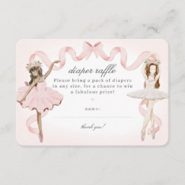 Little Ballerina Baby Shower Diaper Raffle Insert Tilläggskort