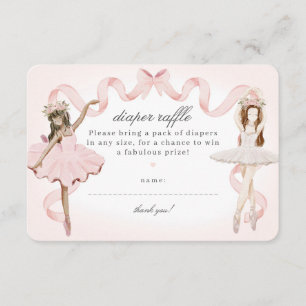 Little Ballerina Baby Shower Diaper Raffle Insert Tilläggskort