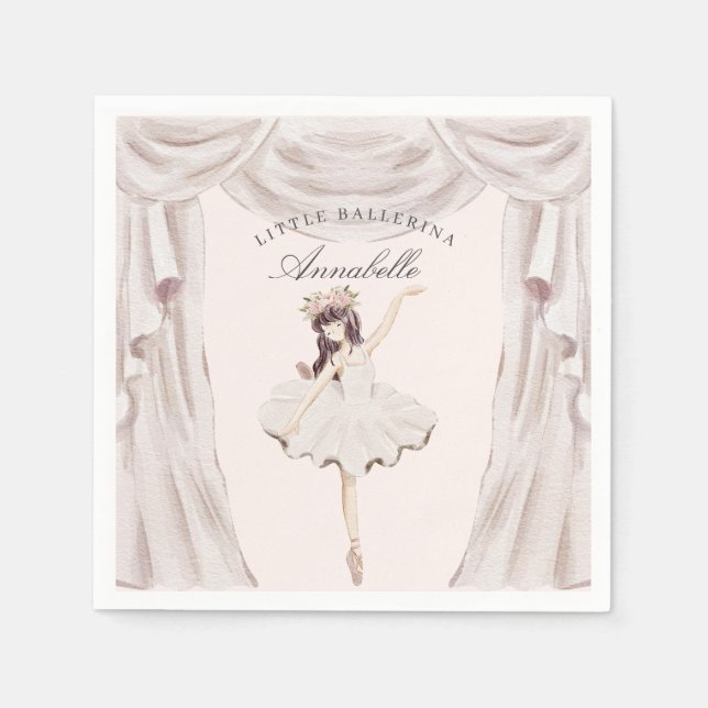 Little Ballerina Birthday Napkins Party Decor Pappersservett (Framsidan)