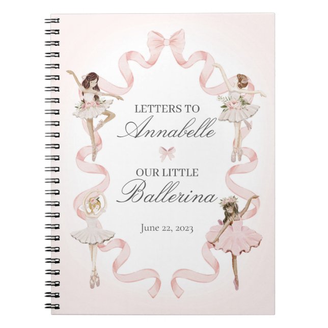 Little Ballerina brev till min dotter baby bok Anteckningsbok (Framsidan)