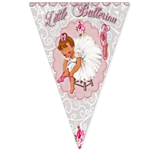 "Little Ballerina" Bunting - Grattis på födelsedag Vimplar (Sextonde flaggan)