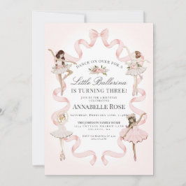 Little Ballerina Girl Ballet Birthday-inbjudan