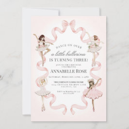 Little Ballerina Girl Ballet Birthday-inbjudan