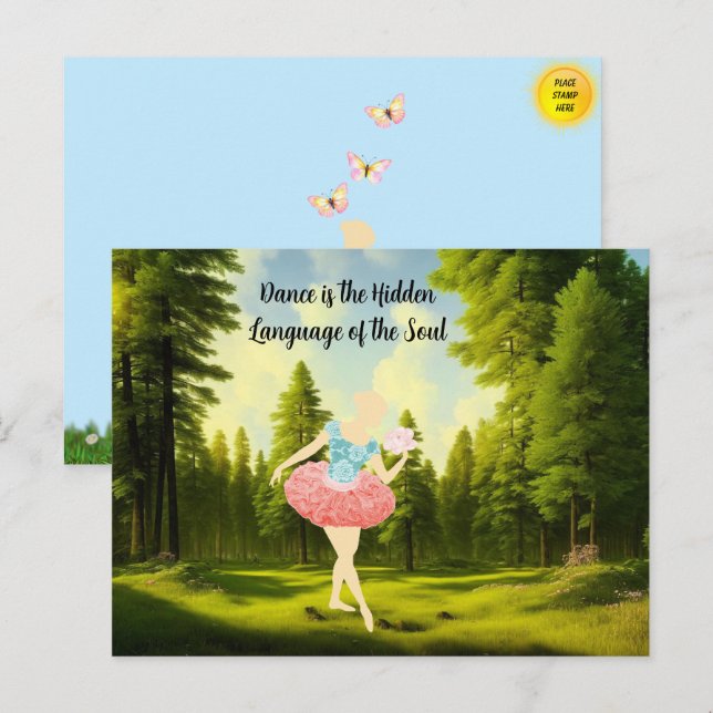 Little Ballerina Quote Postcard Vykort (Fram/baksida)